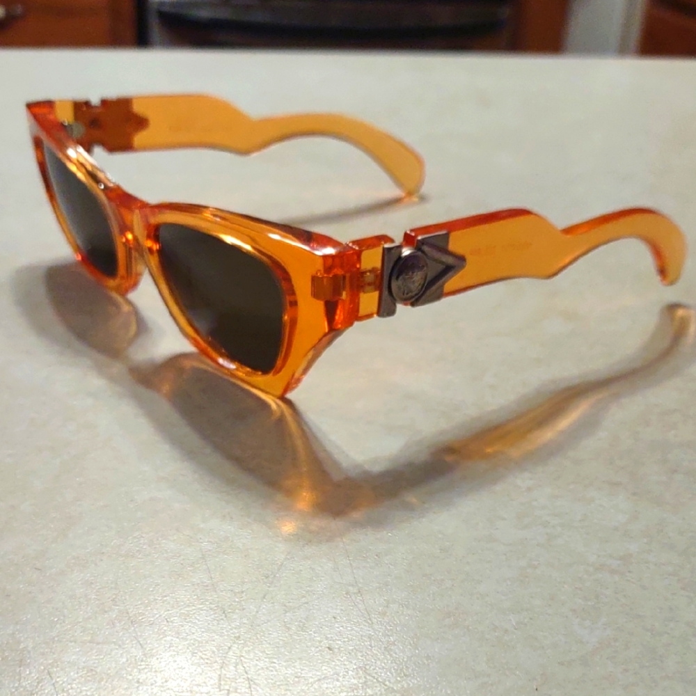 "Versace" 1990's Orange Sunglasses. Rare!!!
